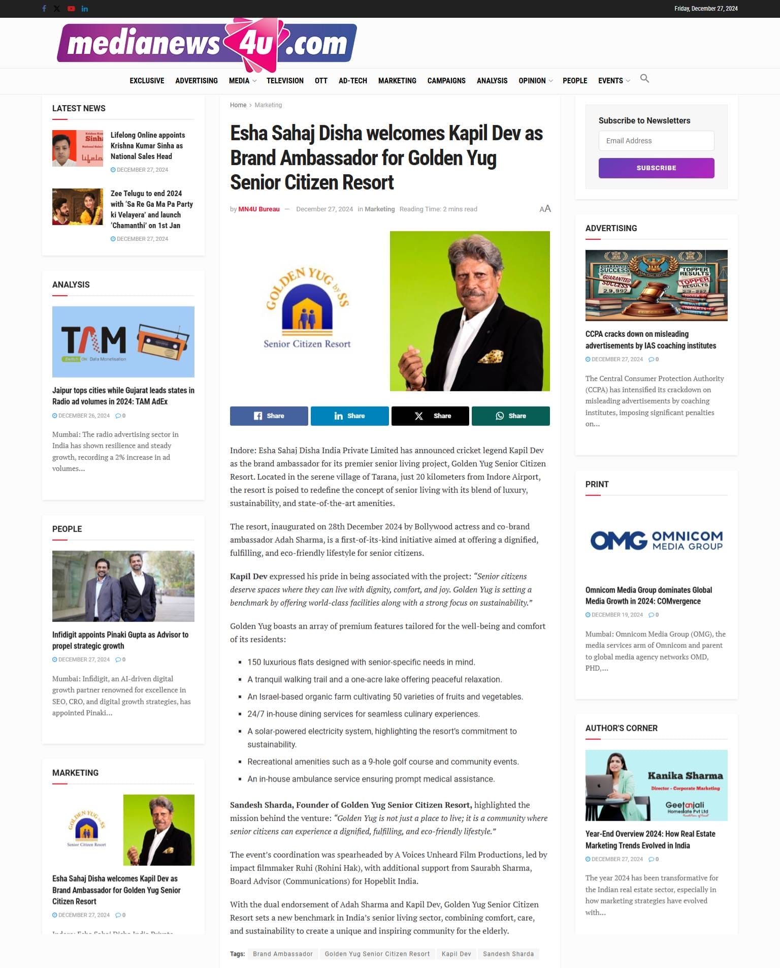 MEDIANEWS4U - December 27, 2024